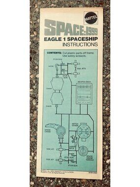 1976 Space:1999 Eagle 1 Spaceship Instructions Mattel Toy Sheet